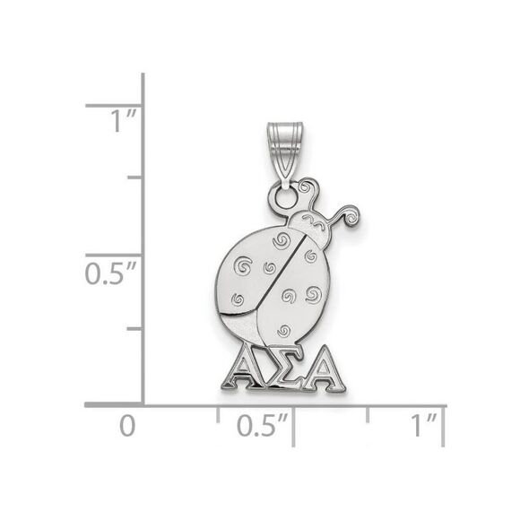 Sterling Silver Alpha Sigma Alpha Small Pendant - Picture 2 of 4